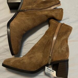 New Tan Suede Booties